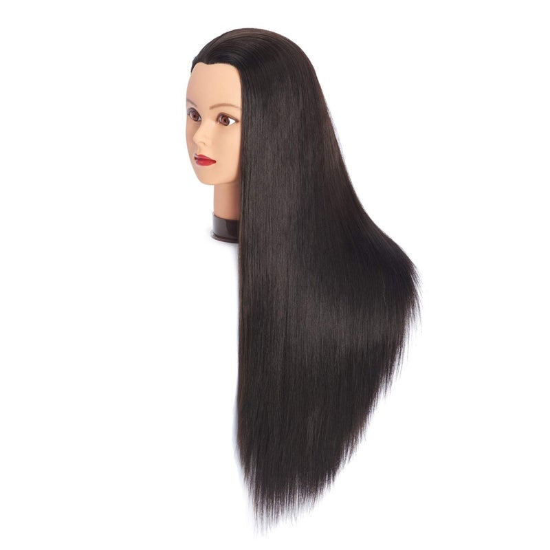 Headfix 26in-28in Long Hair Mannequin Head Stnthetic Fiber Hairdresser Practice Styling Training, Cosmetology Manikin Doll Head With Clamp Stand (6F1919LB0220) - Image 2